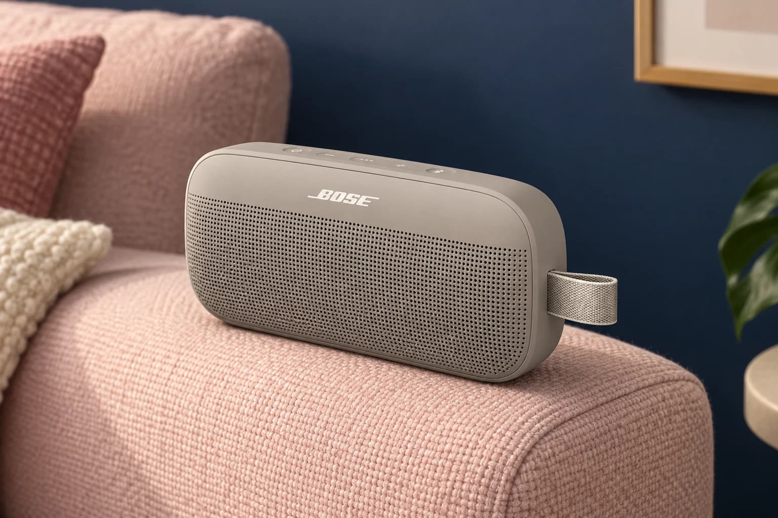 Bose SoundLink Flex Portable Speaker, 2nd Gen, Sandstone / second generation, in an FPC setting
