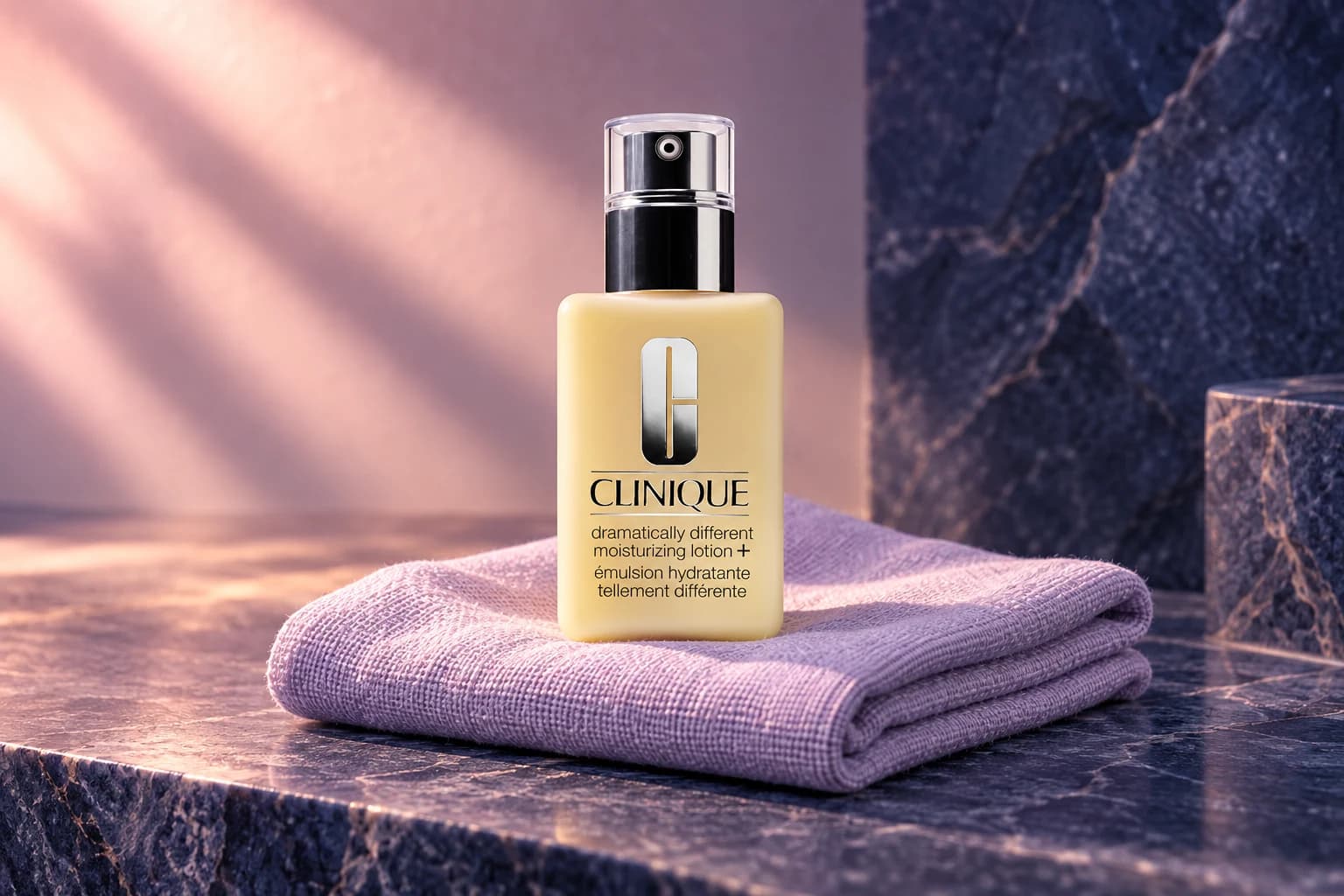 Clinique Dramatically Different Moisturizing Lotion+, Lotion+ / yellow pump bottle, in an FPC setting