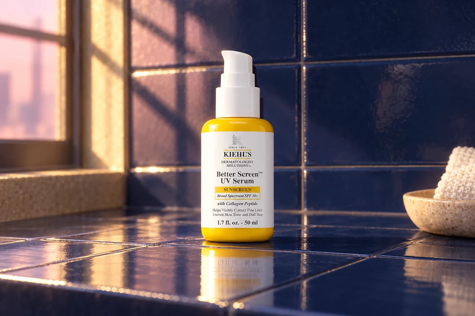 Kiehl's Better Screen UV Serum, Broad Spectrum SPF 50+ / 50ml, in an FPC setting
