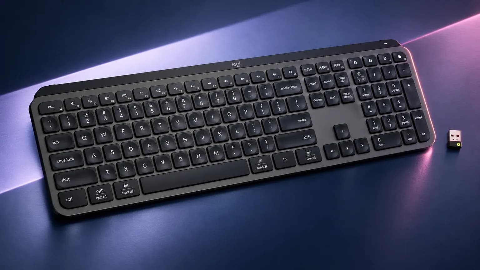Logitech MX Keys S, Graphite / full-size, in an FPC setting