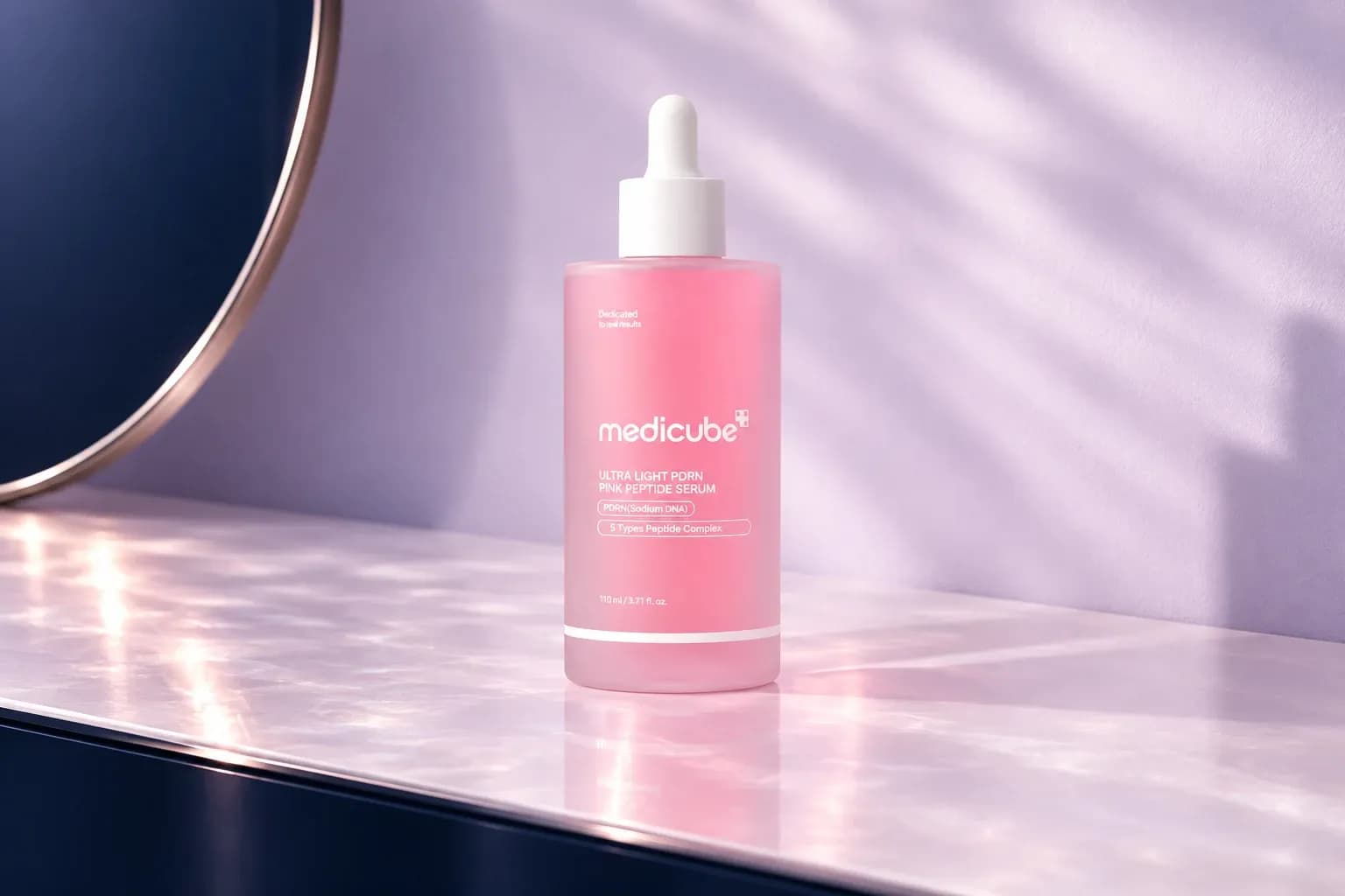 medicube Ultra Light PDRN Pink Peptide Serum, 110 ml / 3.71 fl oz, in an FPC setting