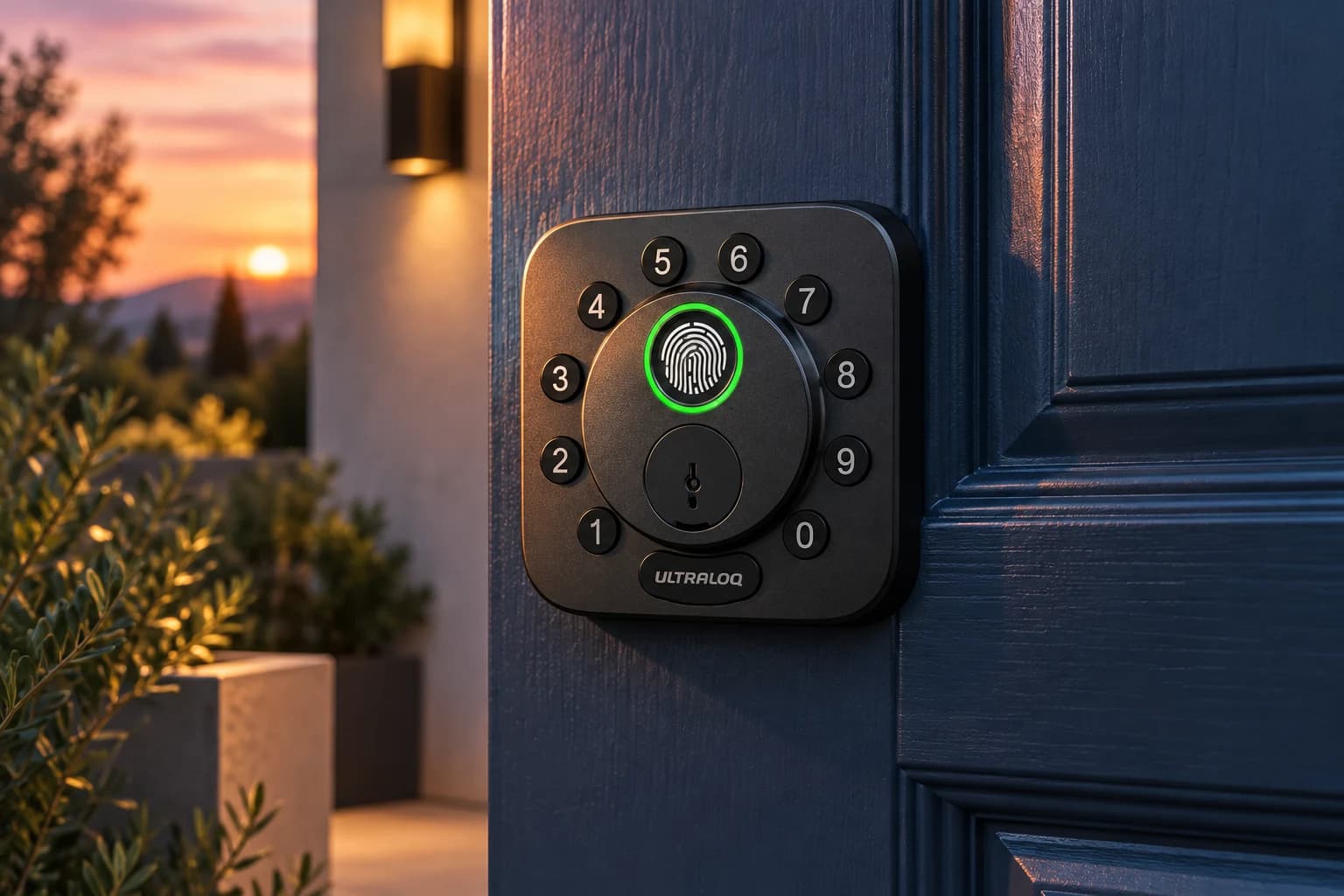 ULTRALOQ Bolt SE Wi-Fi Smart Lock, Dark finish / Wi-Fi and Matter-over-Thread listing, in an FPC setting