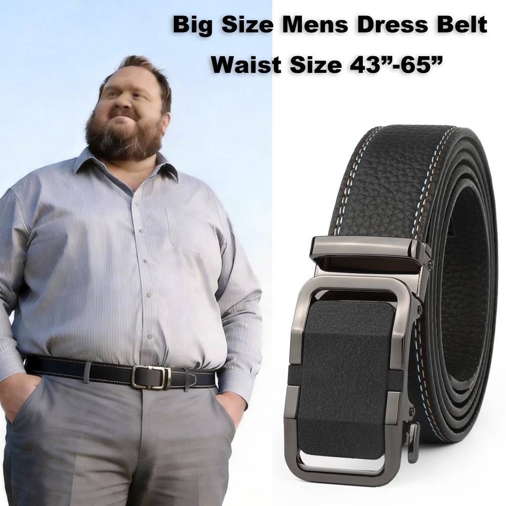 JingHao Men's Leather Ratchet Belt