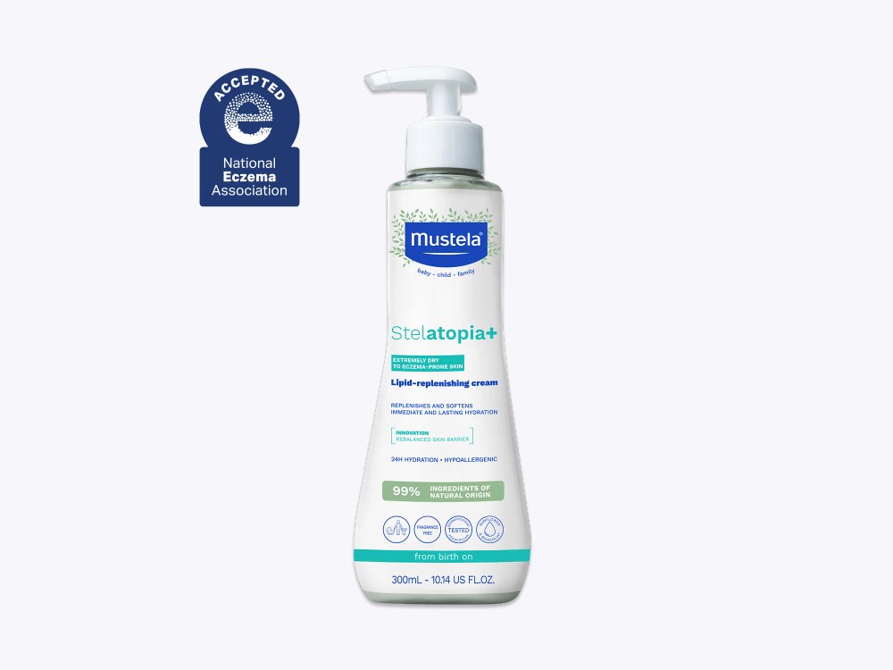 Mustela Stelatopia+ Lipid-Replenishing Cream (300 mL pump)