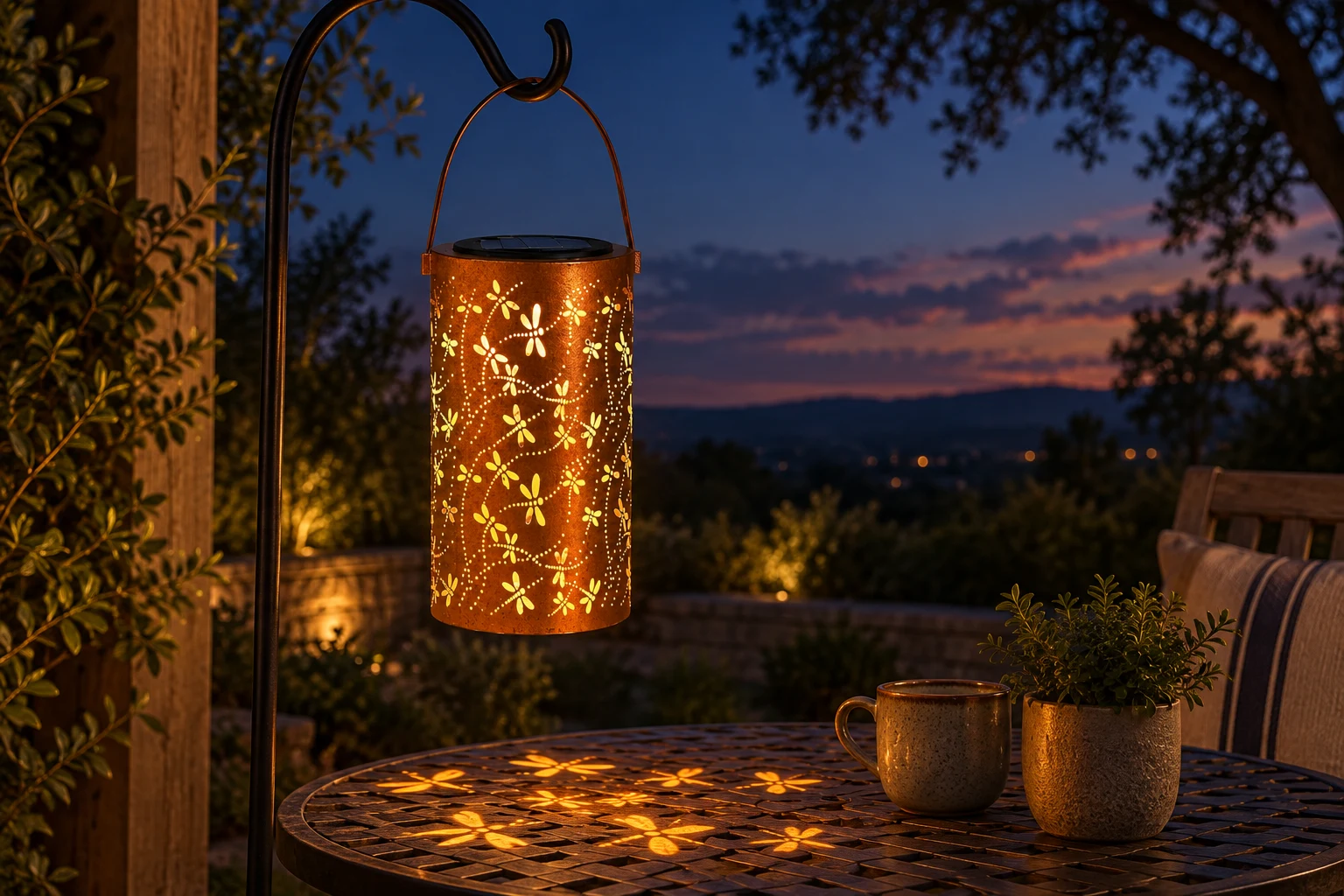 Dragonfly Metal Solar Garden Lantern