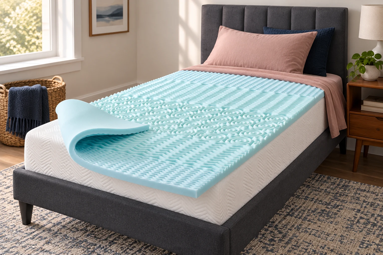 Lucid Five-Zone Gel Memory Foam Topper