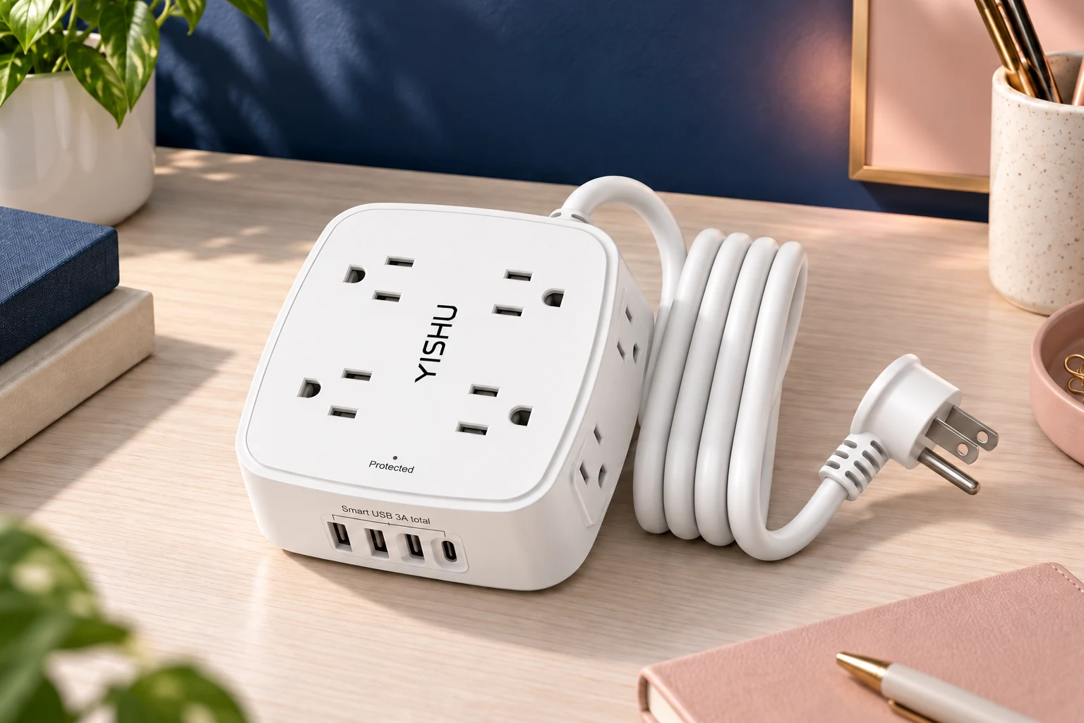 YISHU Eight-Outlet USB Power Strip